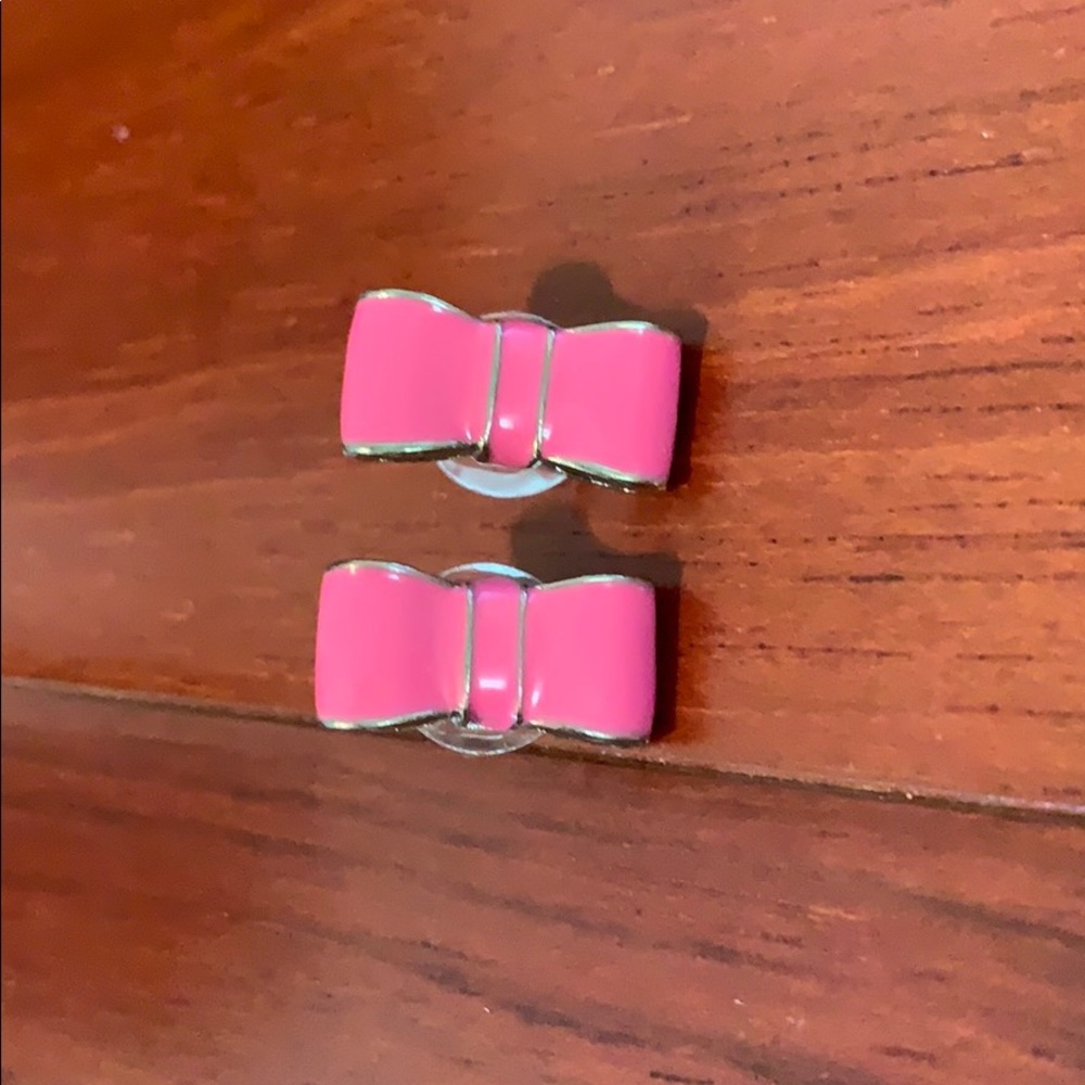 Pink Kate Spade bow earrings